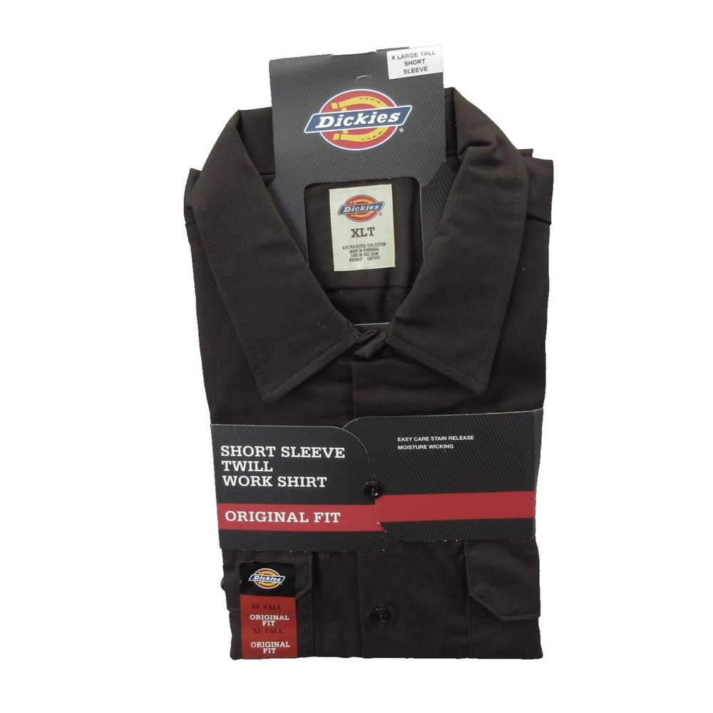 Dickies Shirt Mens XLT Short Sleeve Twill Work Original Fit Moisture Wicking New